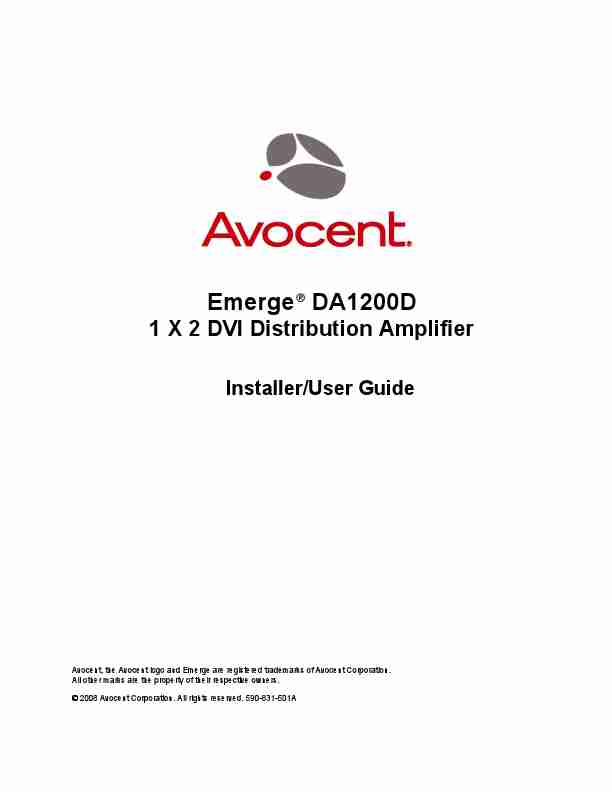 Avocent Stereo Amplifier DA1200D-page_pdf